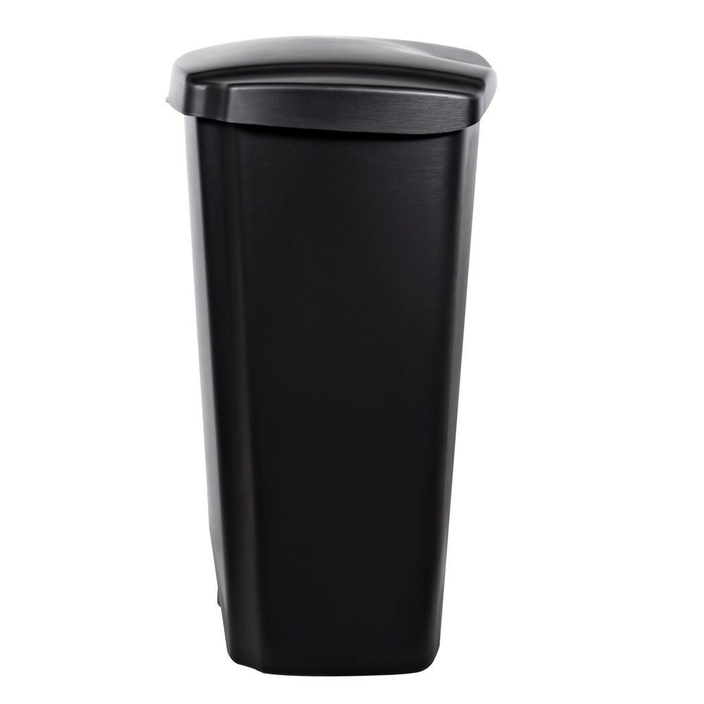 12.1 Gallon Trash Can, Plastic Step on Kitchen Trash Can, Black