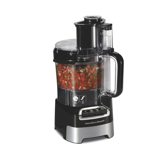 Stack and Snap Food Processor with Big Mouth, 10 Cup Capacity, Black and Stainless, 70723