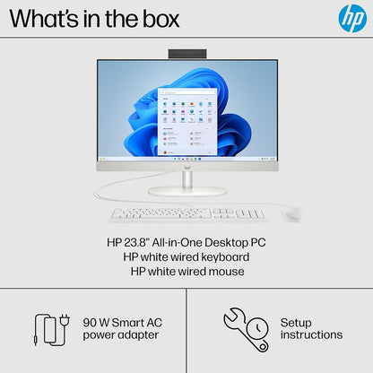 HP 24 Inch All-In-One Desktop PC, FHD Display, AMD Ryzen 7 7730U, 16 GB RAM, 512 GB SSD, AMD Radeon Graphics, Windows 11 Home, 24-Cr0032 (2024)