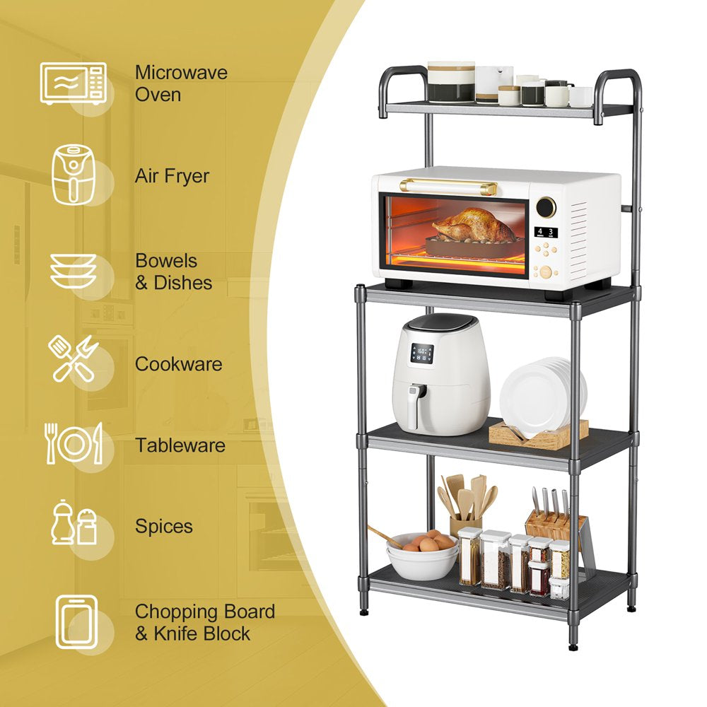 4-Tier Baker'S Rack Microwave Oven Stand Shelves Kitchen Storage Rack Organizer