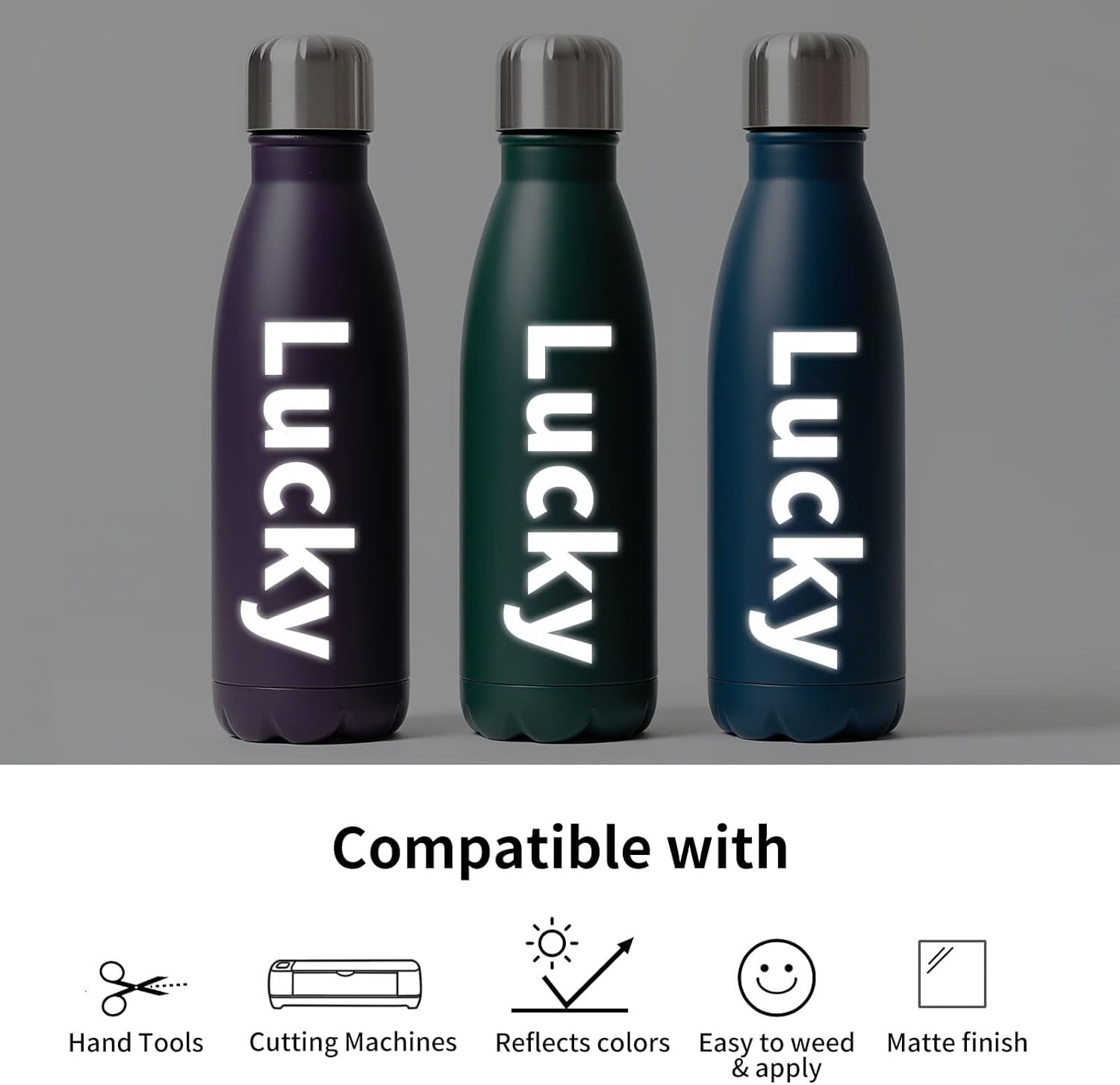 Silver Reflective Chrome Adhesive Vinyl Flashlight Sensitive Vinyl for Crafts, Decals, Bikes, Motorcycles, Helmets, Mailbox, Reflective Tape, 1Ftx5Ft, Silver