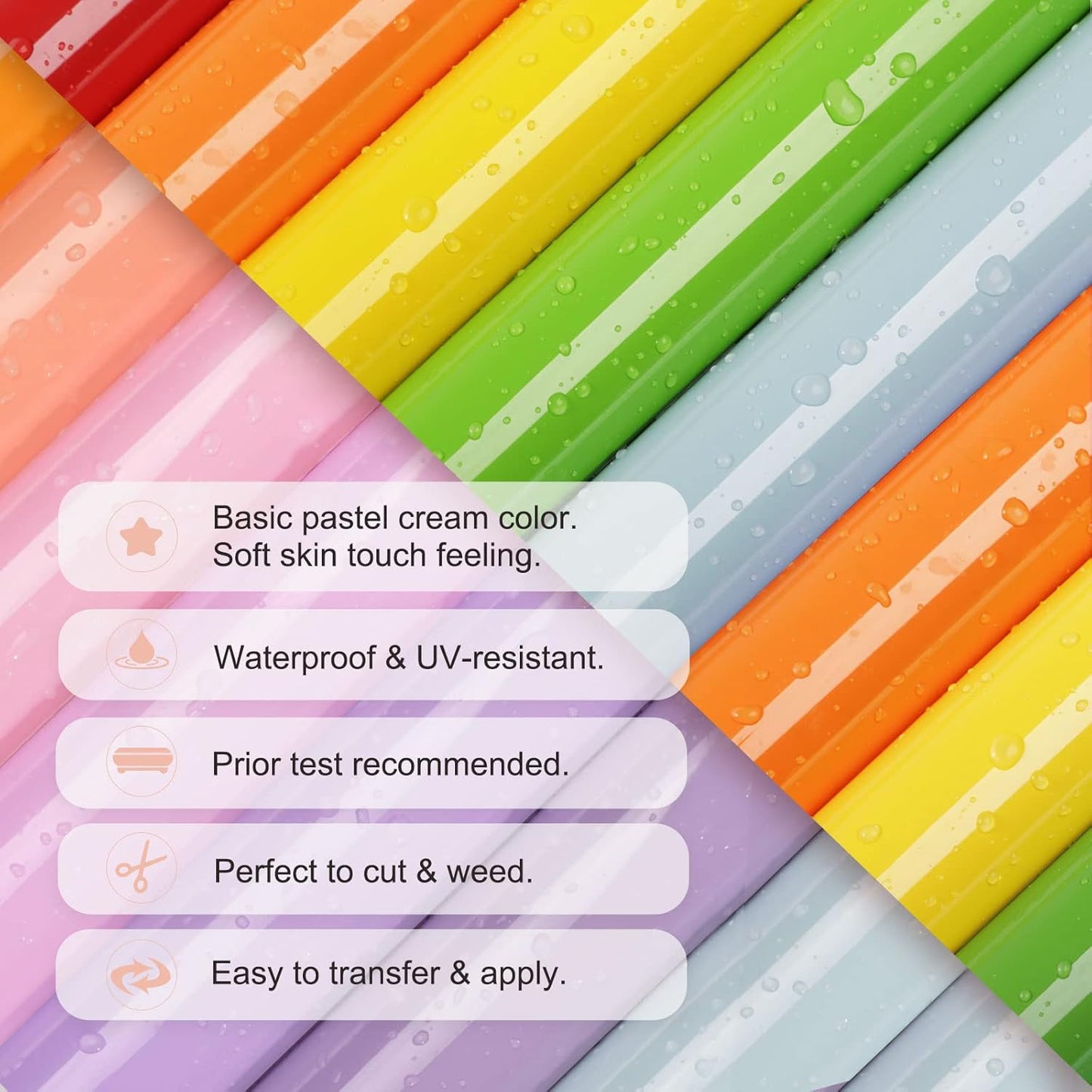 001 Vinyl Glossy Permanent Vinyl Adhesive Vinyl Roll for Cutters, Signs, Scrapbooking, Craft, Die Cutters 12" X 20Ft, Glossy Pastel Pink