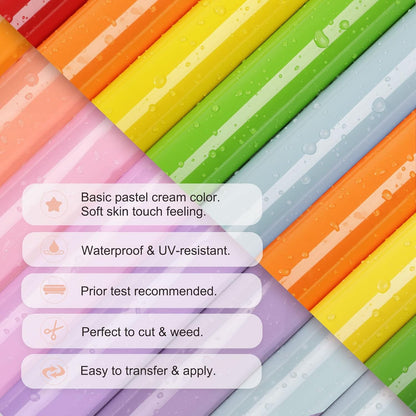 001 Vinyl Glossy Permanent Vinyl Adhesive Vinyl Roll for Cutters, Signs, Scrapbooking, Craft, Die Cutters 12" X 20Ft, Glossy Pastel Pink