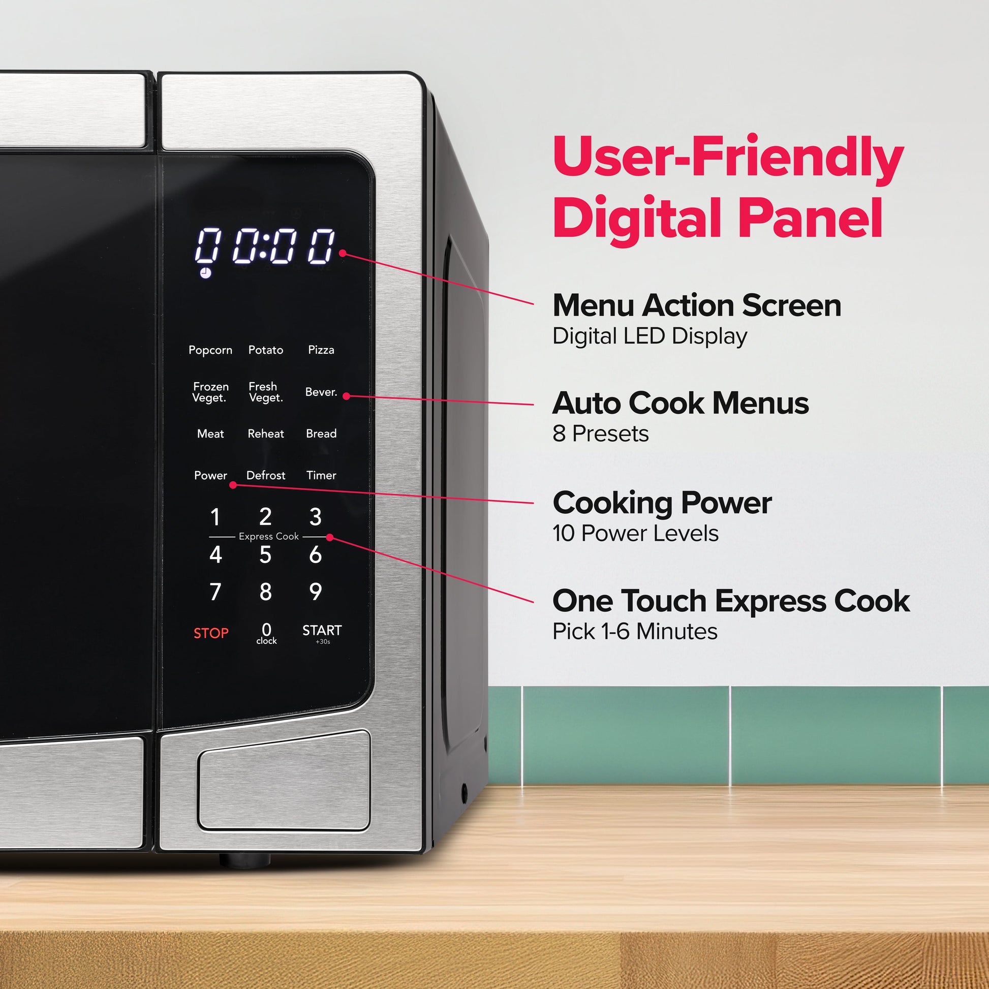 1.1 Cu. Ft Countertop Microwave Oven in Stainless Steel