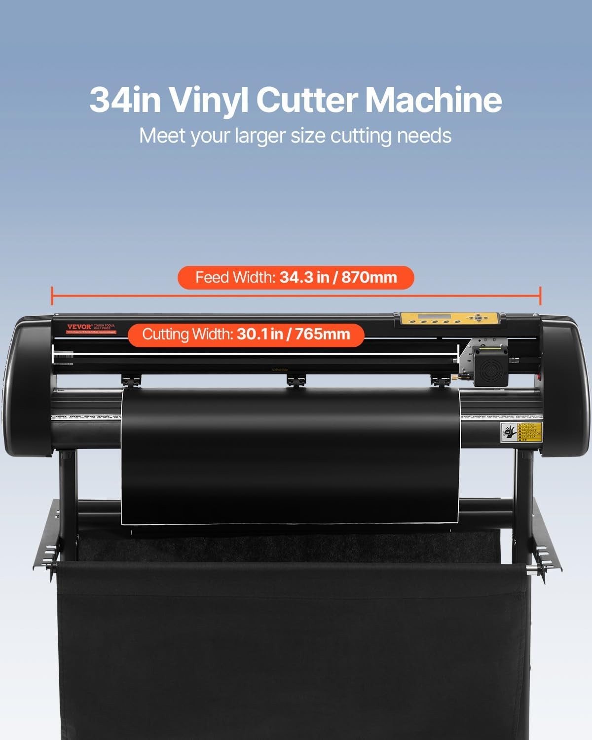 Vinyl Cutter 34Inch Bundle, Vinyl Cutter Machine Manual Vinyl Printer LCD Display Plotter Cutter Sign Cutting with Signmaster Software for Design and Cut,With Supplies, Tools