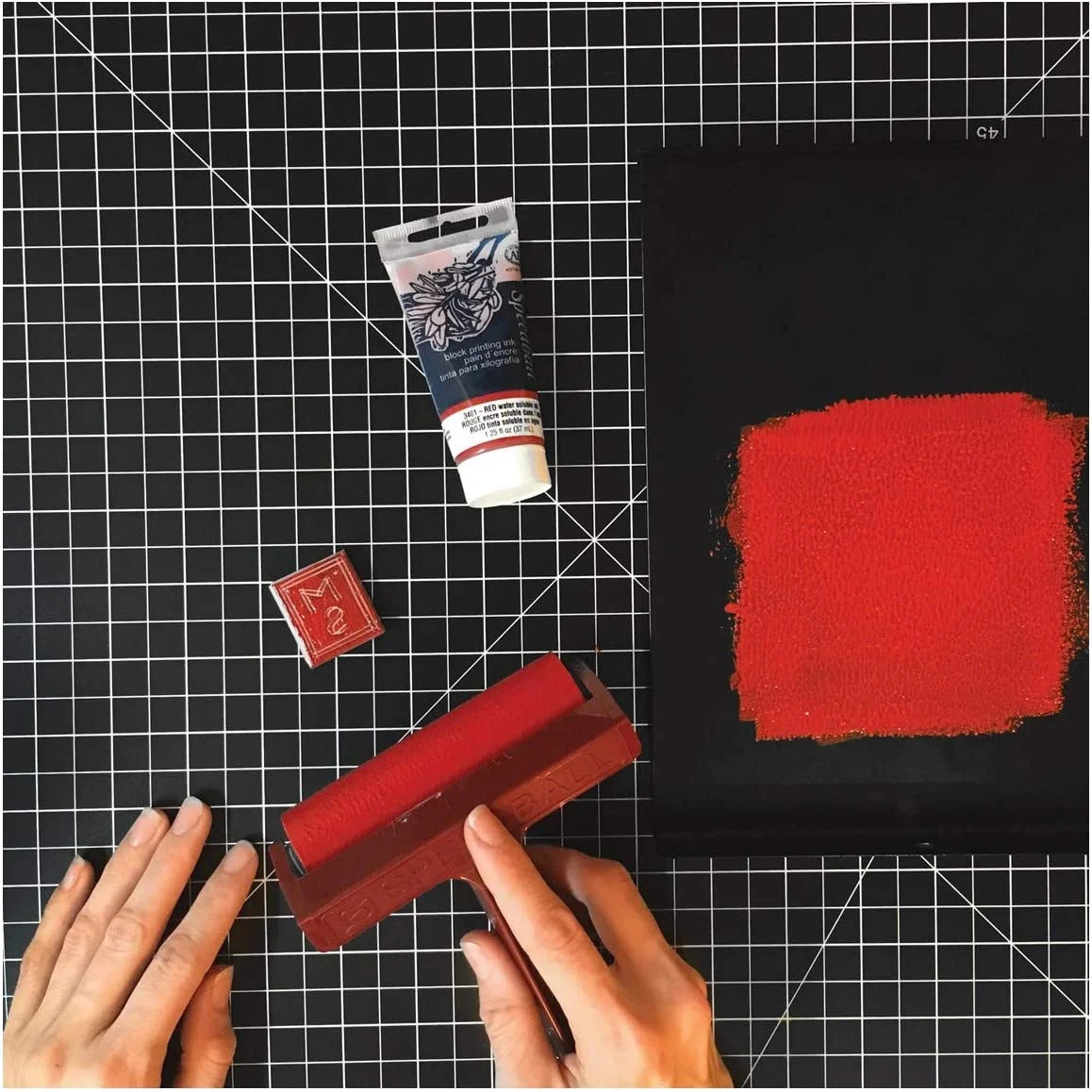 Block Printing Ink, Water-Based, 2.5 Oz., Fluorescent Orange