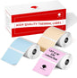 Phomemo M110/M100/M220/M250/M108 Sticker Labels- 1.57"X1.18"(40X30Mm) Black on Pink, Khaki and Blue Label for Small Business, Home, Office, 230 Labels/Roll