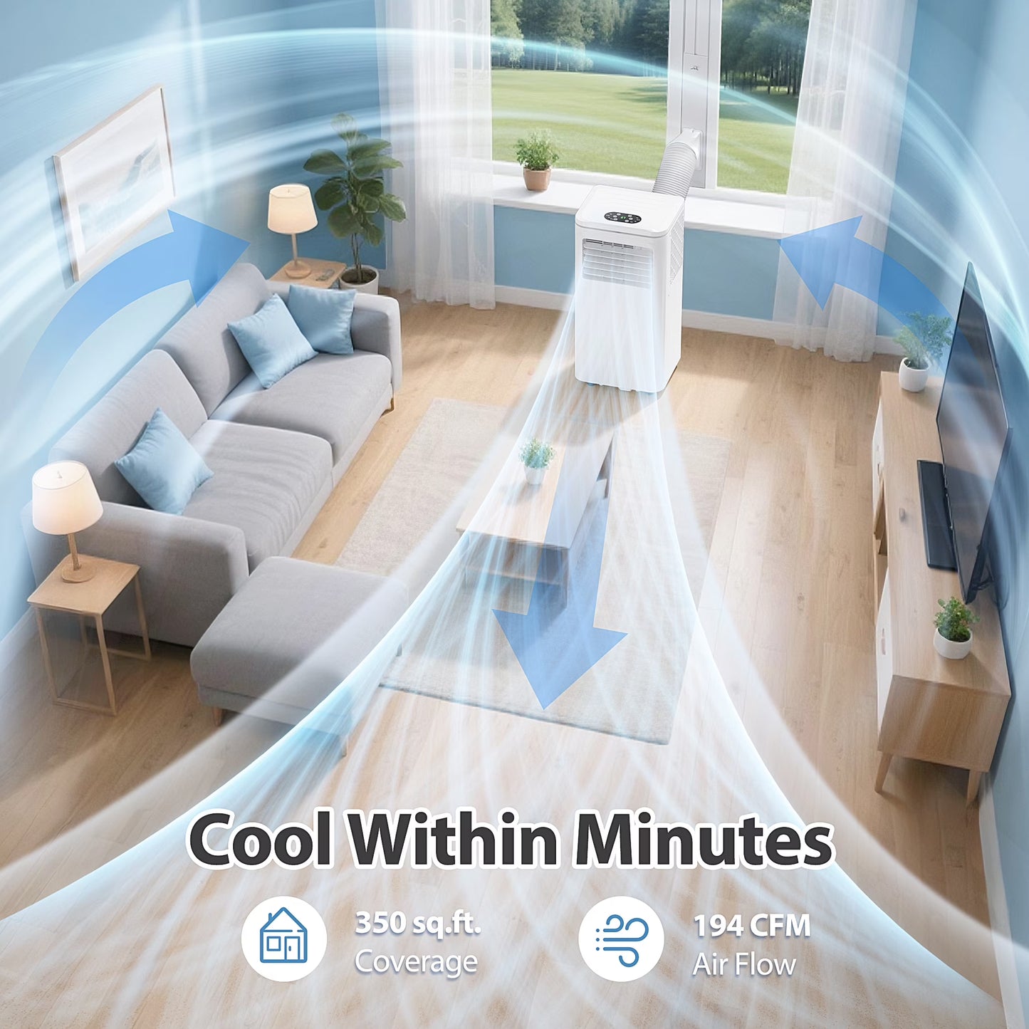 Portable Air Conditioner 10000BTU Ashrae ( 6000BTU) Indoor Room AC Unit Dehumidifier Window Kit Remote Control Easy&Efficient Bedroom