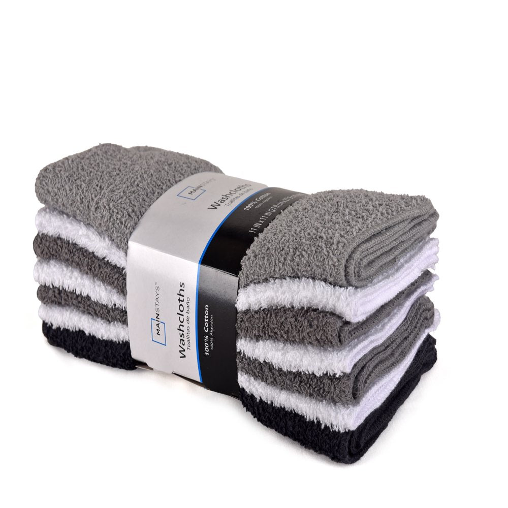 18-Pack Washcloth Bundle, Grey Multi