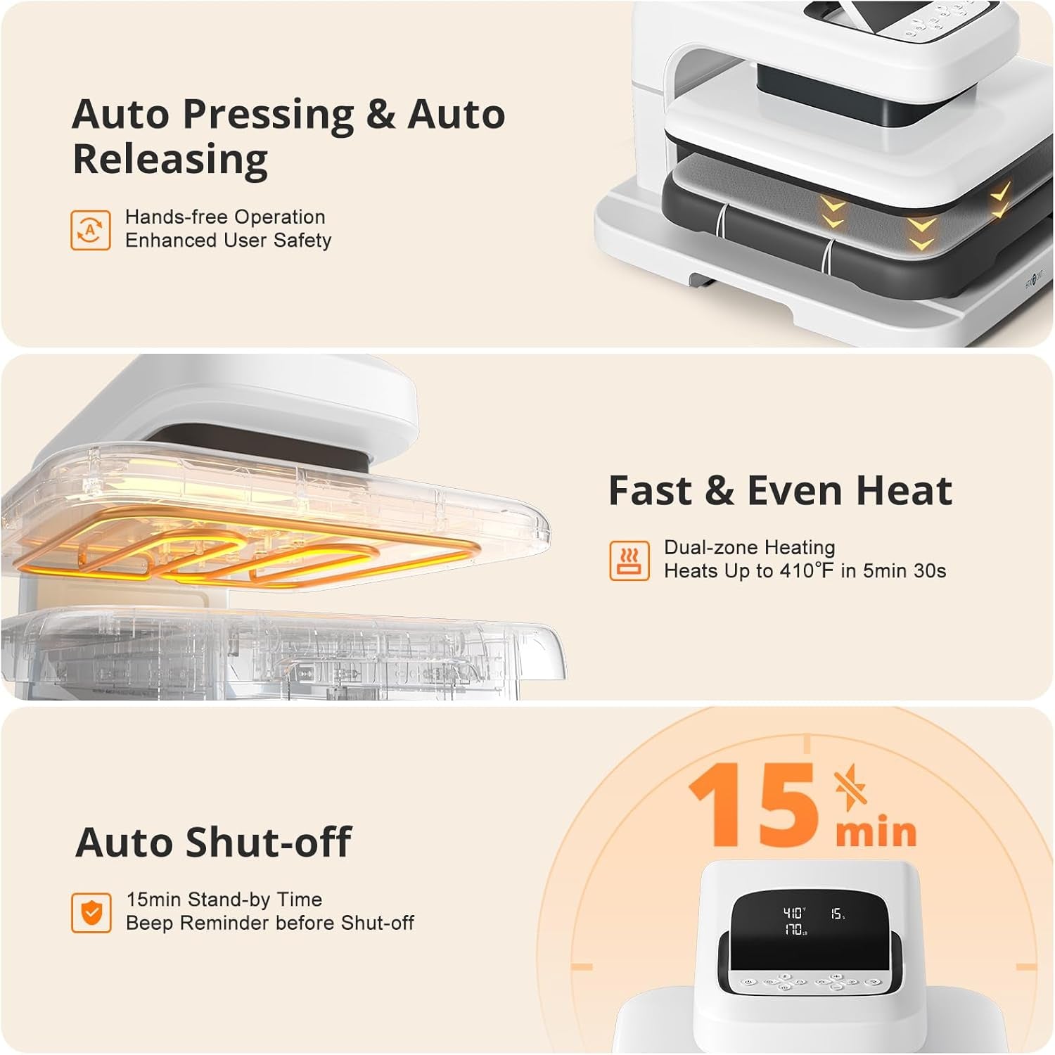 【Premium Bundle】  Automatic Heat Press 2 +  Automat Heat Press Accessories Kit, Heat Press Machine for T Shirts with Adjustable Pressure & Higher Heating Height, Heats up Fast and Evenly
