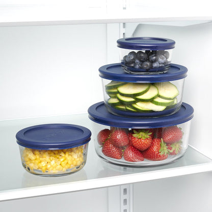 Glass Food Storage Containers with Lids, 8 Piece Set