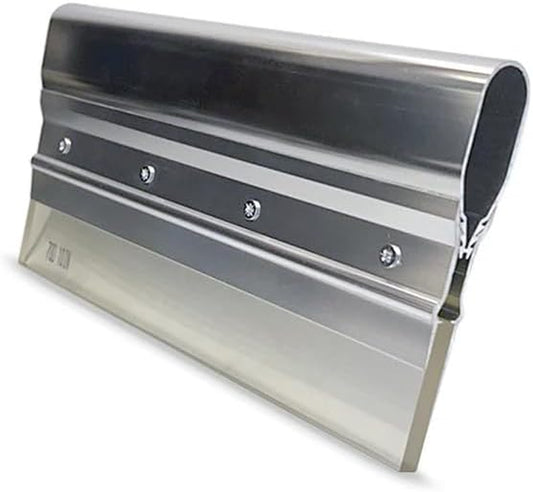 Aluminum Screen Printing Squeegee 70 Durometer – Clear Polyurethane Blade & Ergonomic Aluminum Handle – Medium Hardness, Durable, Sharp Edge – Silk Screen Squeegee by ® (10 Inch)