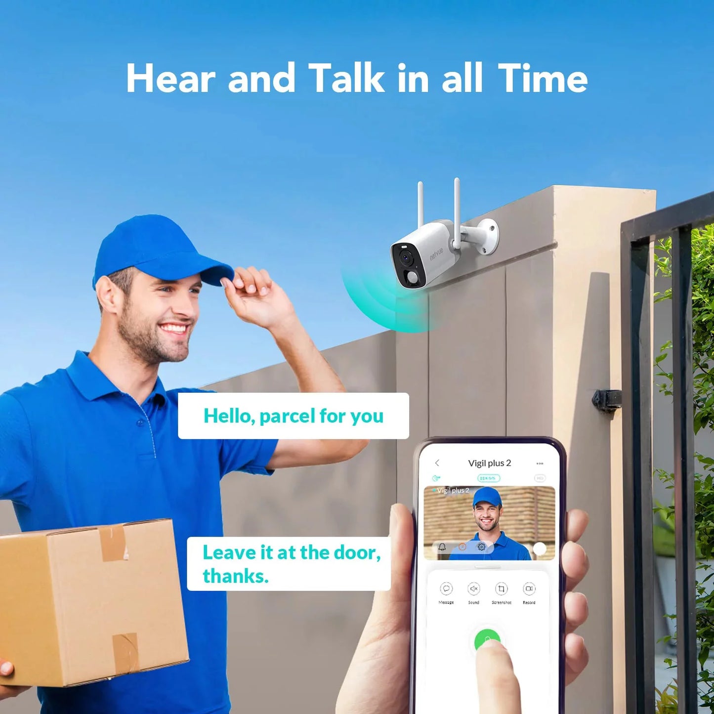 Outdoor Security Camera, 2K Surveillance Cameras Wireless Wifi Battery with AI - Only for 2.4Ghz