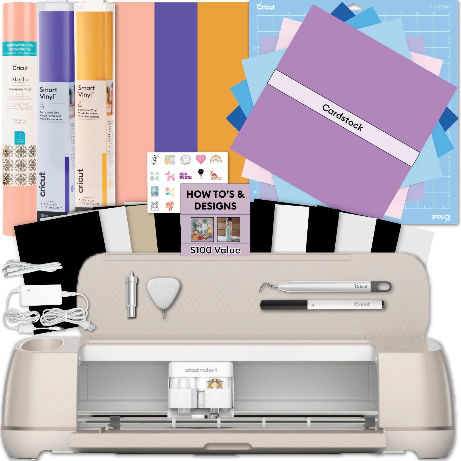 Cricut Maker 4 Vinyl Starter Bundle for DIY Home Decor