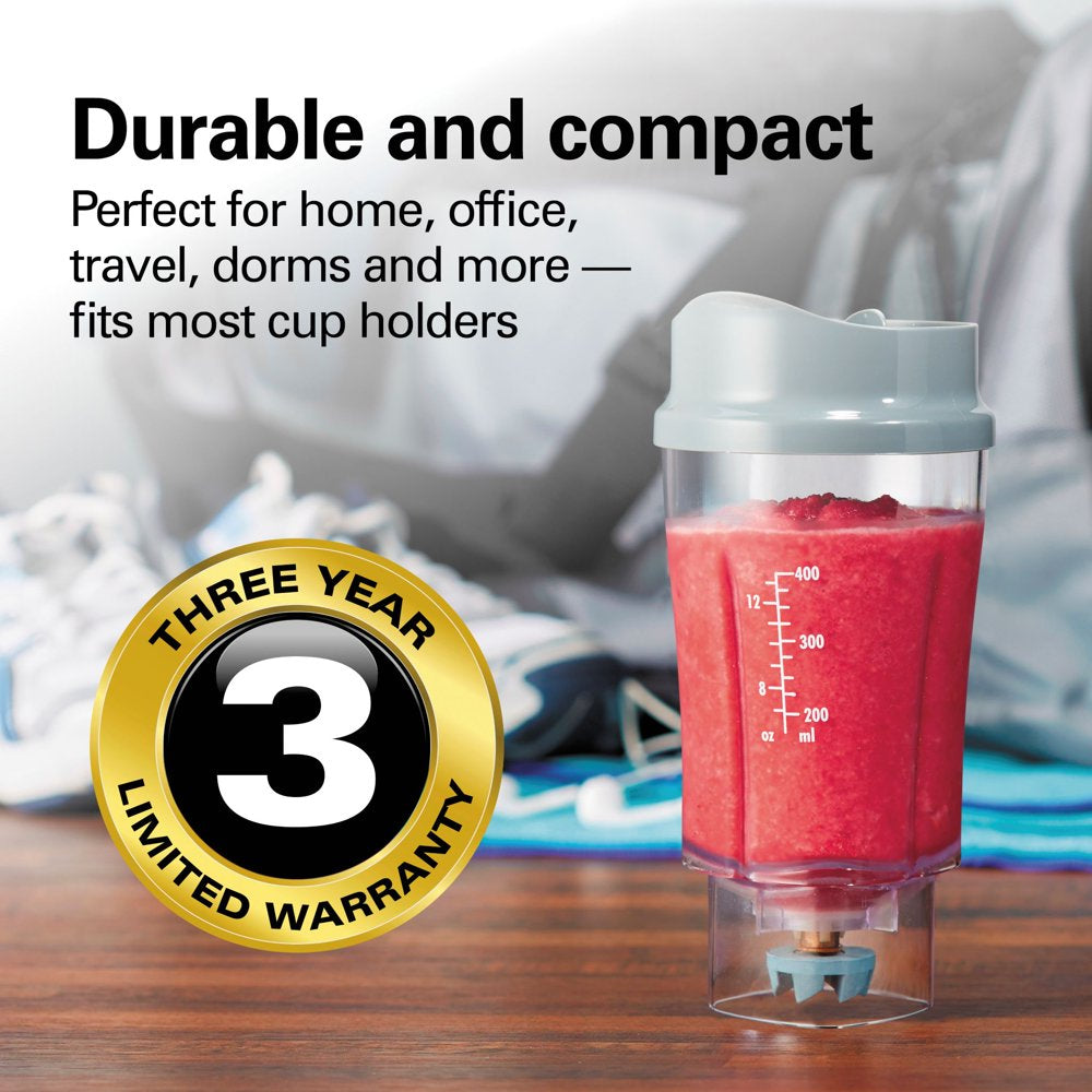 Single Serve Personal Smoothie Blender, 14 Oz. Travel Cup and Lid, Gray, New, 51128F