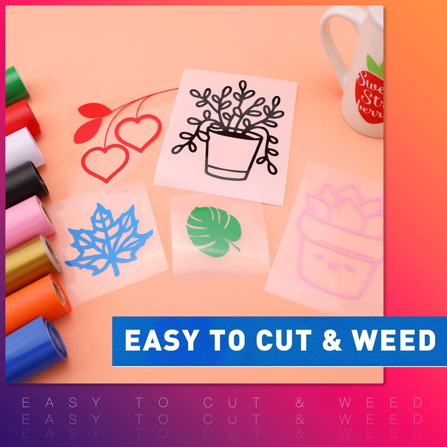 Glossy Green & Glossy Red Permanent Vinyl - 12" X 11FT Adhesive Permanent Vinyl Roll Compatible with Cricut Cutting Machine