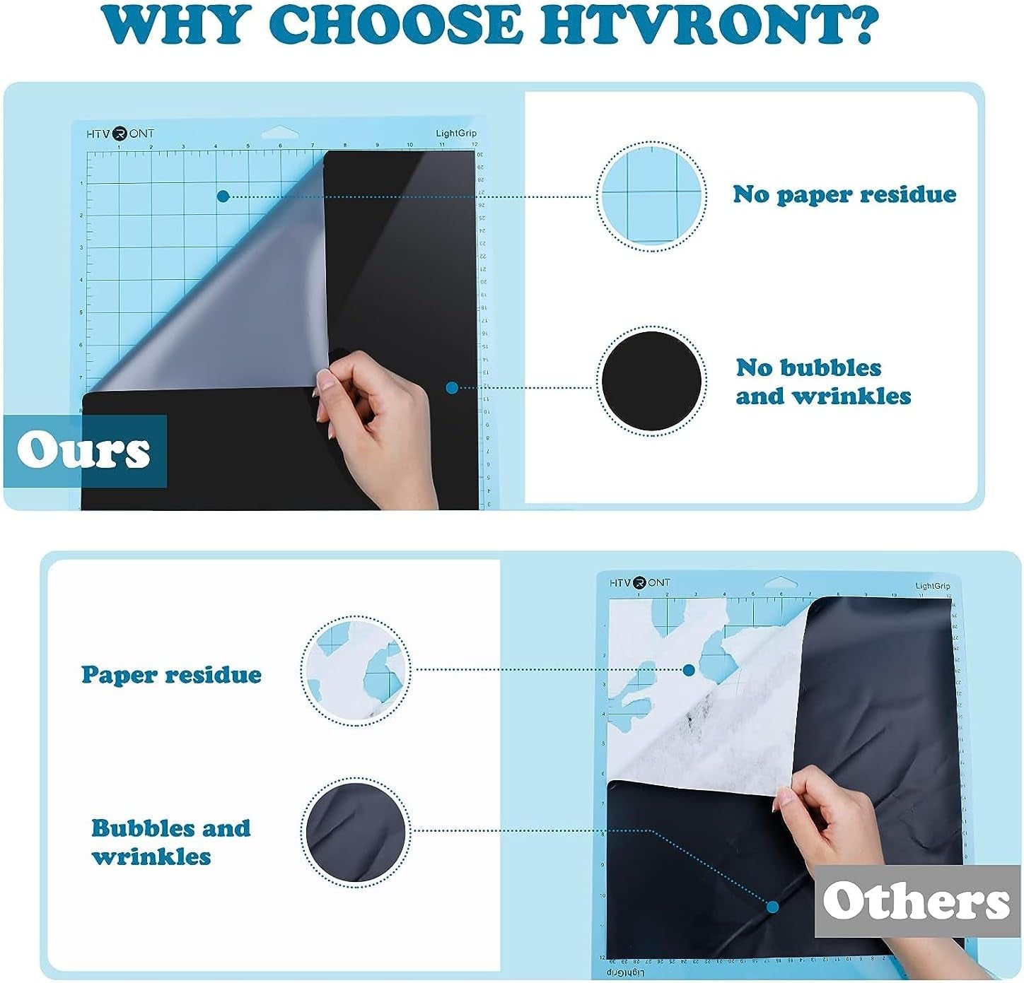 HTVRONT 12 Pack 12 Inch by 5 Feet Permanent Vinyl for Cricut & 6 Pack 12X12” Cutting Mat for Cricut