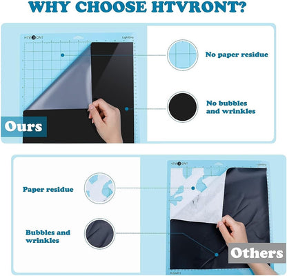 HTVRONT 12 Pack 12 Inch by 5 Feet Permanent Vinyl for Cricut & 6 Pack 12X12” Cutting Mat for Cricut