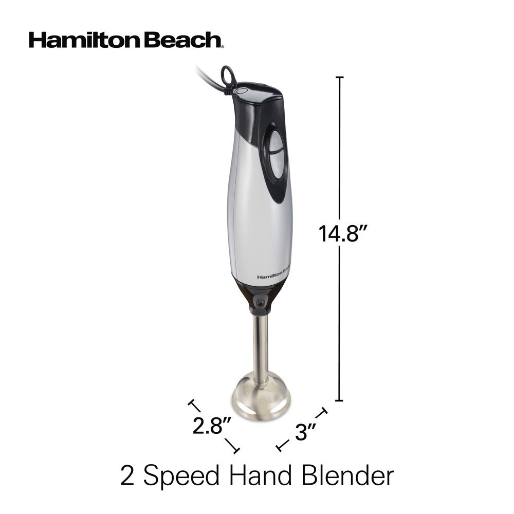 4-In-1 Electric Immersion Hand Blender with Blending Wand, Whisk, and 3 Cup Food Chopping Bowl, Silver, 59765