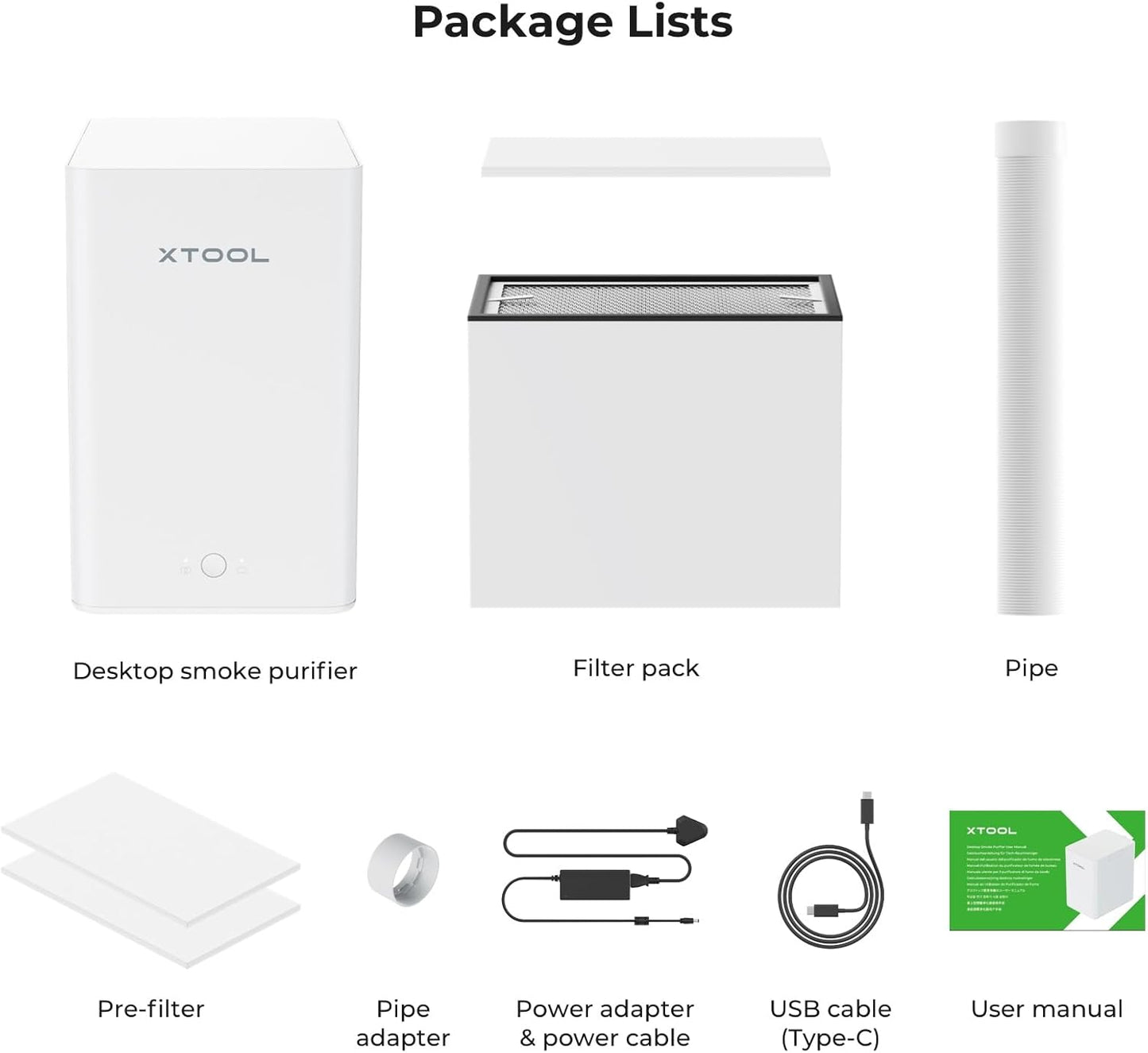 F1 Desktop Smoke Air Purifier, Fume Extractor with 3-Layer Filtration, Hepa Portable for  F1 Laser Engraver Only, Air Purifier for Laser Engraver for Wood and Metal