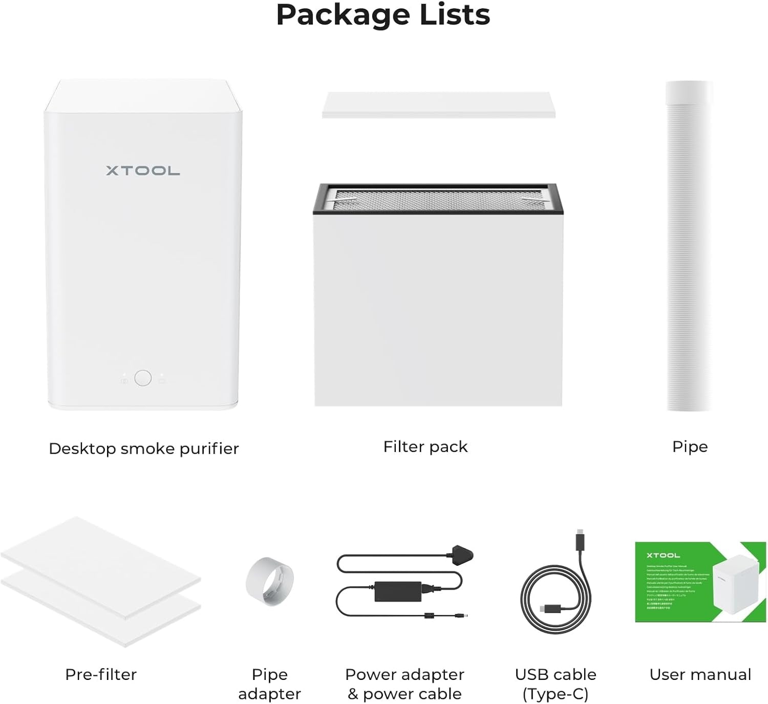 F1 Desktop Smoke Air Purifier, Fume Extractor with 3-Layer Filtration, Hepa Portable for  F1 Laser Engraver Only, Air Purifier for Laser Engraver for Wood and Metal