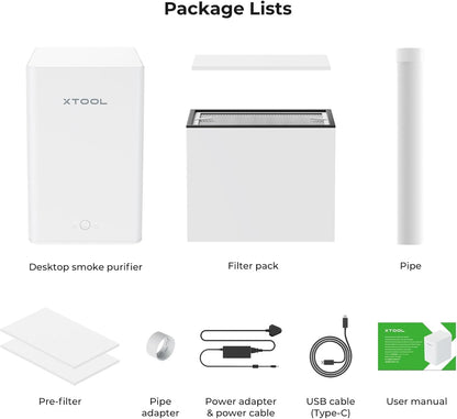 F1 Desktop Smoke Air Purifier, Fume Extractor with 3-Layer Filtration, Hepa Portable for  F1 Laser Engraver Only, Air Purifier for Laser Engraver for Wood and Metal