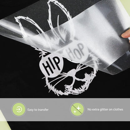 Rainbow White Glitter HTV Vinyl Roll-12" X 6 FT White Glitter Heat Transfer Vinyl Bundle, White Glitter Iron on Vinyl for All Cutting Machines