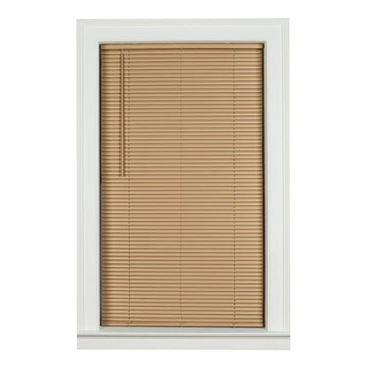 1" Cordless Vinyl Room Darkening Mini Blinds, Khaki, 29X64