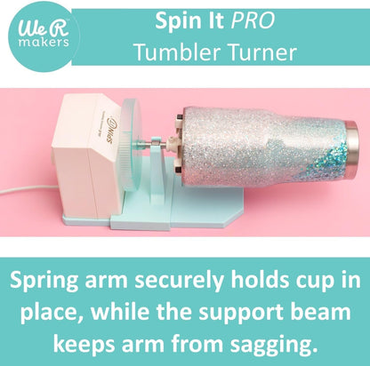 American Crafts, We R Memory Keepers, Spin-It Pro, Cup, Mug, and Tumbler Spinner, for Epoxy, Resin, Glitter, and Other Crafts and DIY Projects