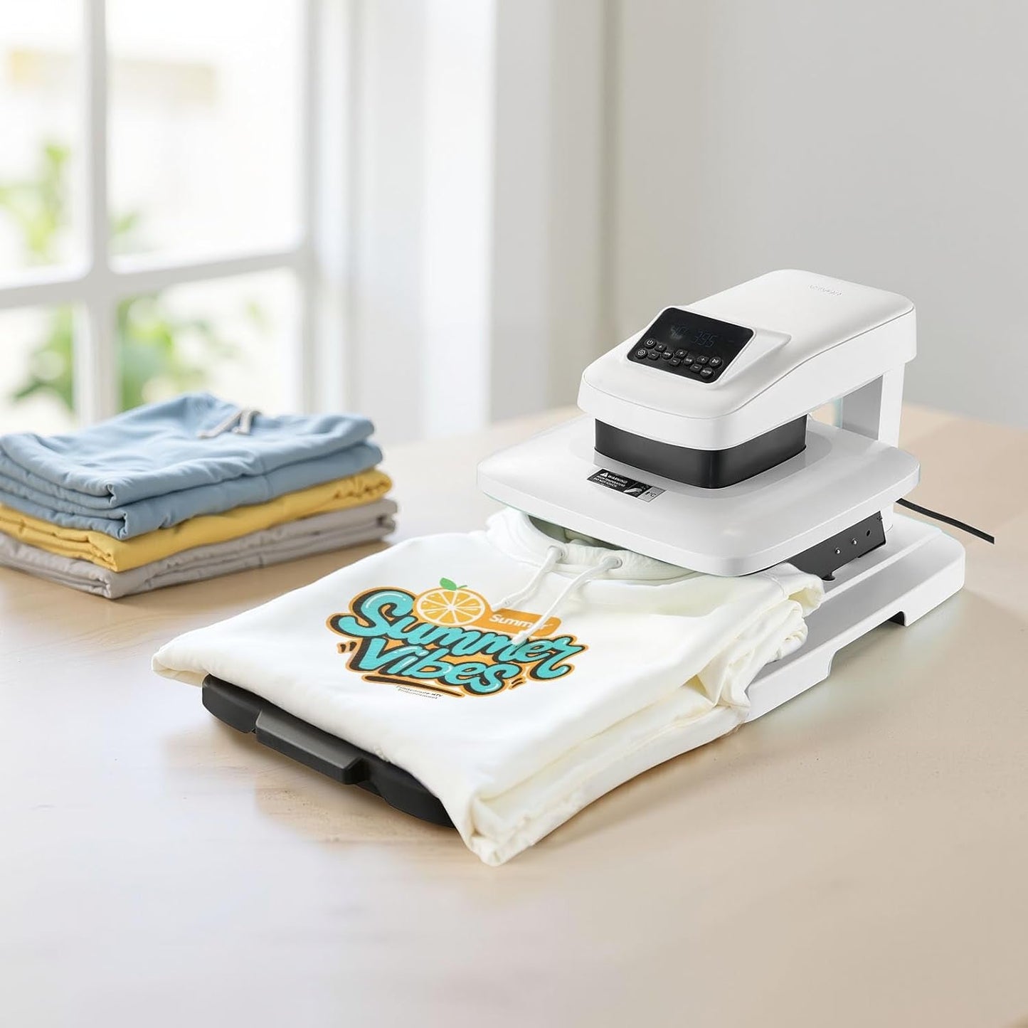 VEVOR Auto Heat Press Machine, 15 X 15 Inch, T-Shirt Press Machine with Auto Release and Adjustable Pressure, Digital Display, Rapid Heating, for Sublimation, Vinyl, Heat Transfer Projects, White