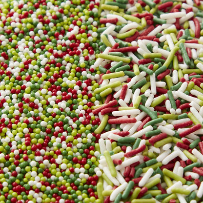 Christmas Sprinkles Twist Bottle, Jimmies and Nonpareils, Green, Red & White, 2.5 Oz.