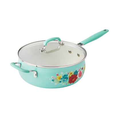 Classic Ceramic Breezy Blossom Cookware Set, 12 Piece Set