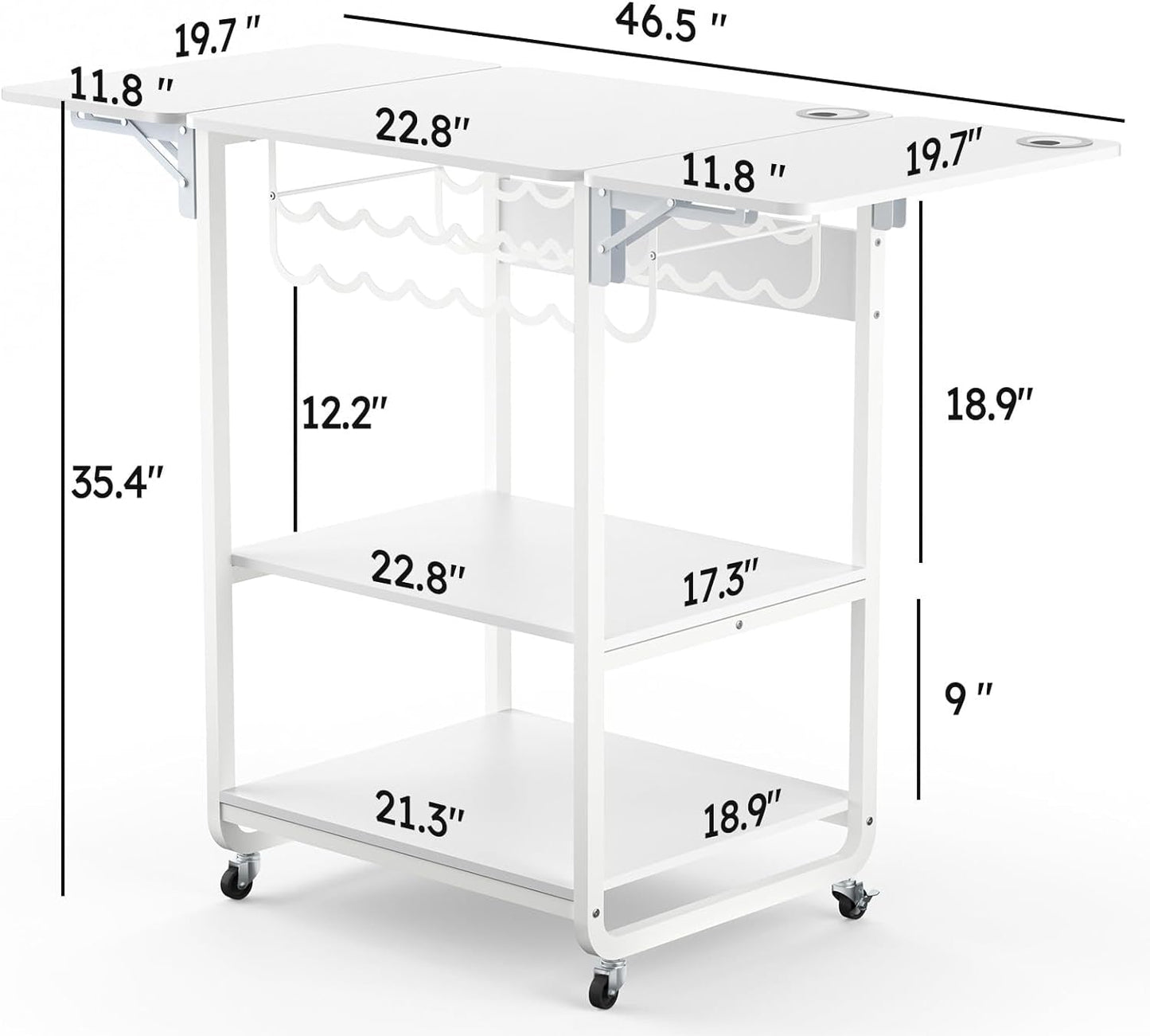 3 Tier Movable Heat Press Table, Foldable Heat Transfer Machine Stand with Vinyl Roll Holder, Heavy Duty Rolling Metal Workbench for DIY Sublimation Transfer Machine and Sublimation Printer