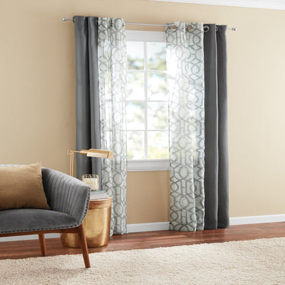 Kingswood 4 Piece Curtain Set, 27.5X84, Grey Flannel