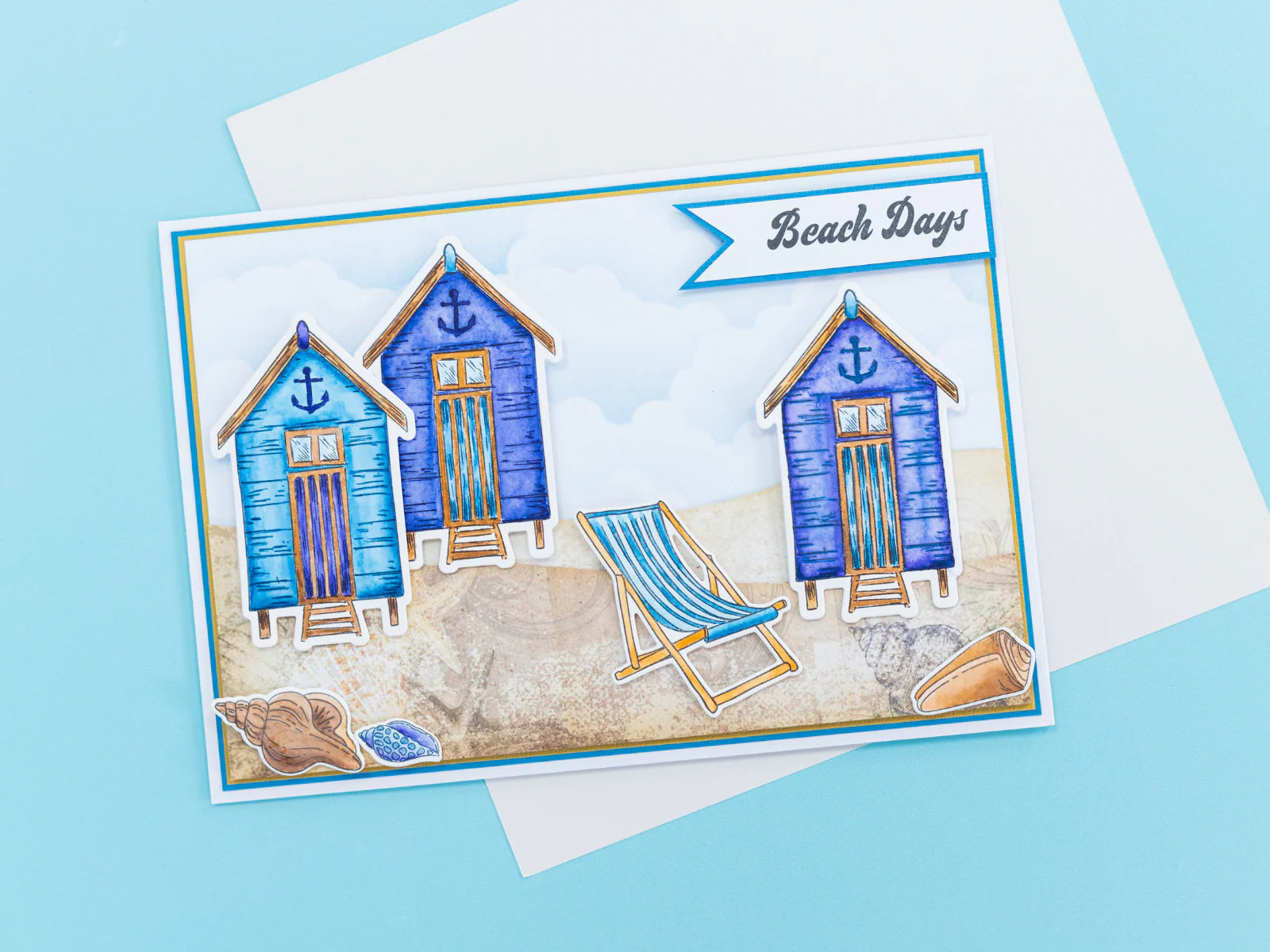 Crafter'S Companion Coastal Collection Stamp & Die - Beach Retreat
