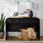 Juliet Curved Desk with Storage, Black Finish