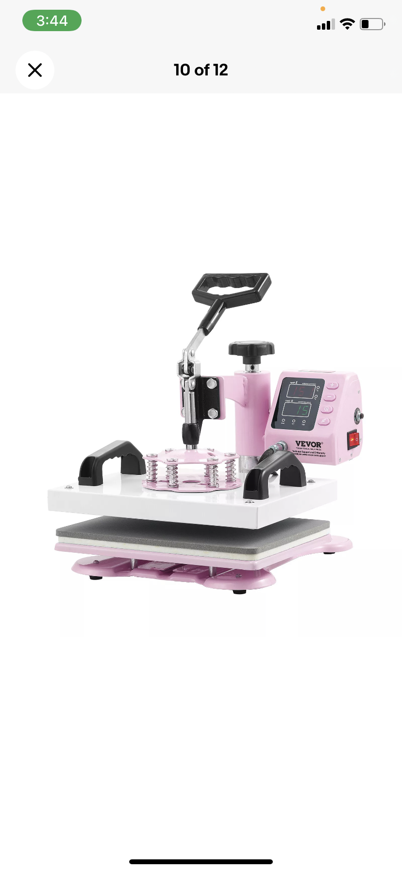 VEVOR Heat Press Machine 2IN1 12x10 inch with Hat Press for T-Shirts Caps Pink