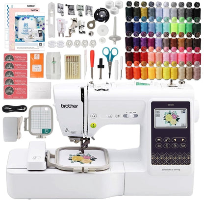 Brother SE700 Embroidery & Sewing Machine W/ 50 Spools, Bobbins & Accessories