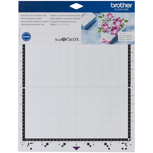 Brother ScanNCut DX Mat CADXMATSTD12, 12" x 12" Standard Tack Adhesive for Cardstock, Vinyl, Foam and More, Replacement Accessory