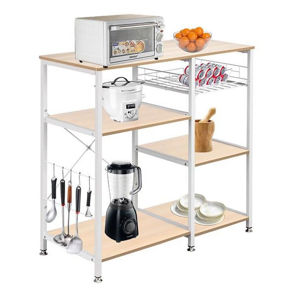 3-Tier Kitchen Island Cart Baker'S Rack- White Maple