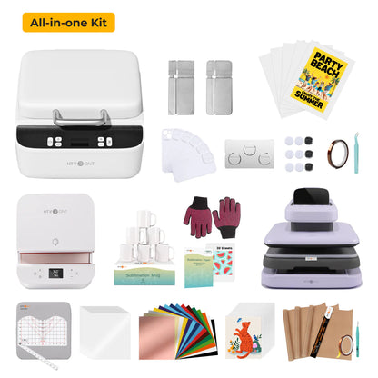 HTVRONT Auto Heat Press 2+ H17 Phone Case Heat Press +Tumbler Heat Press All-In-One Bundle