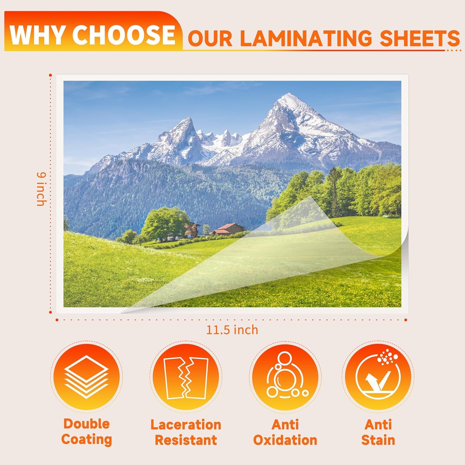 Pmybupo 300 Pack Laminating Sheets,3 Mil,9"X11.5" Inches for Use with Thermal Laminators,Clear,Letter Size,Office and School Supplies