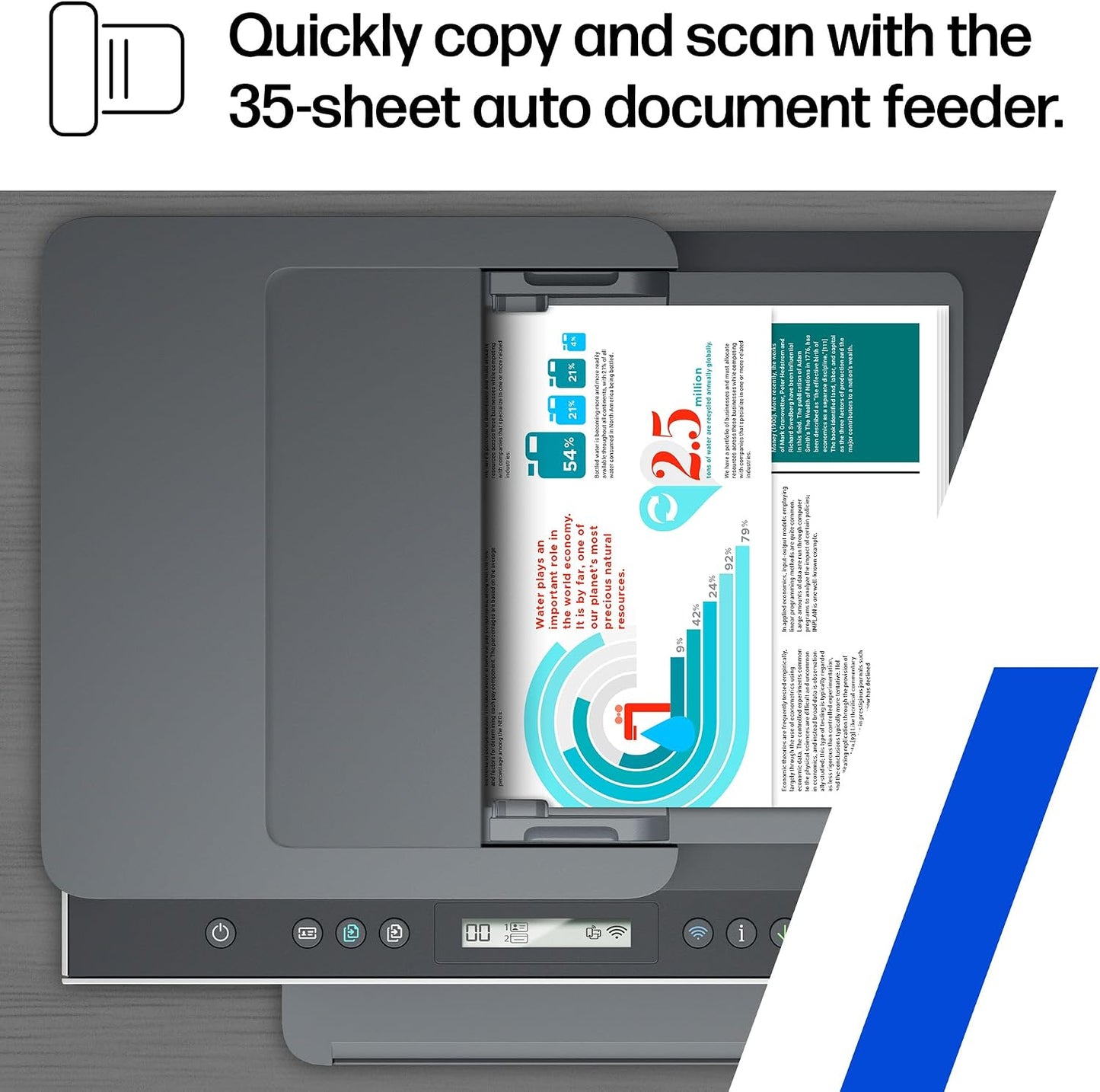 HP Smart Tank 7301 Wireless All-In-One Ink Tank Printer, Scanner, Copier with 2 Years of Ink Included, Best-For-Home Office, Cartridge-Free Refillable, Ai-Enabled (28B70A)
