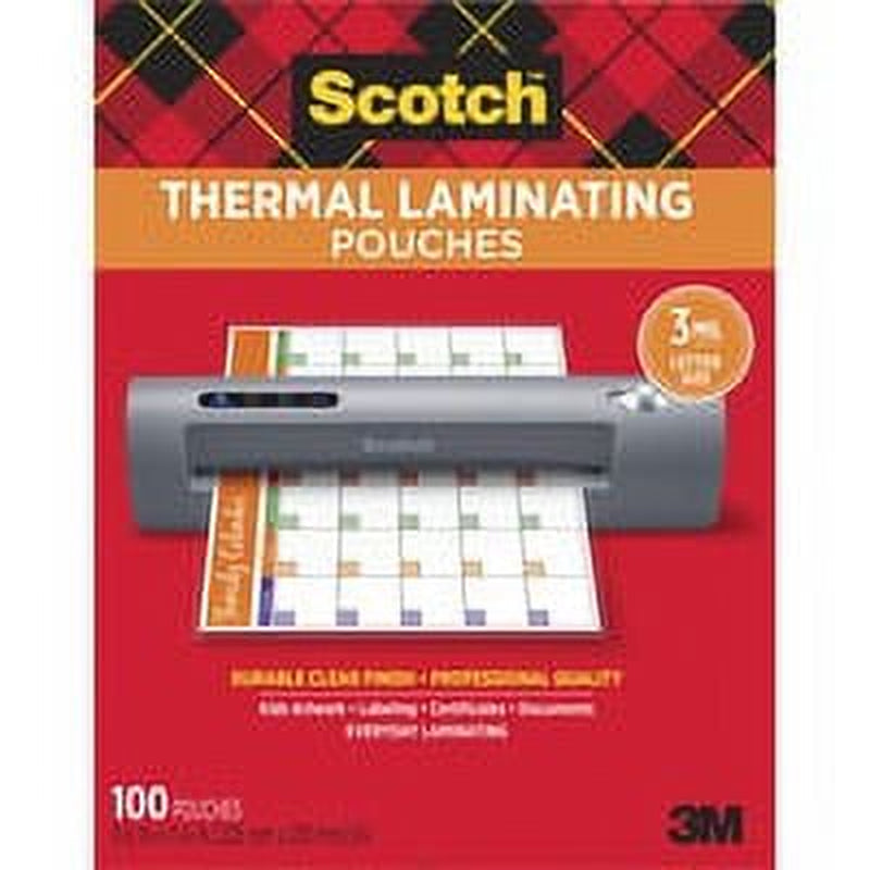 Laminating Pouches, 3 Mil, 9" X 11.5", Gloss Clear, 100/Pack (TP3854100)