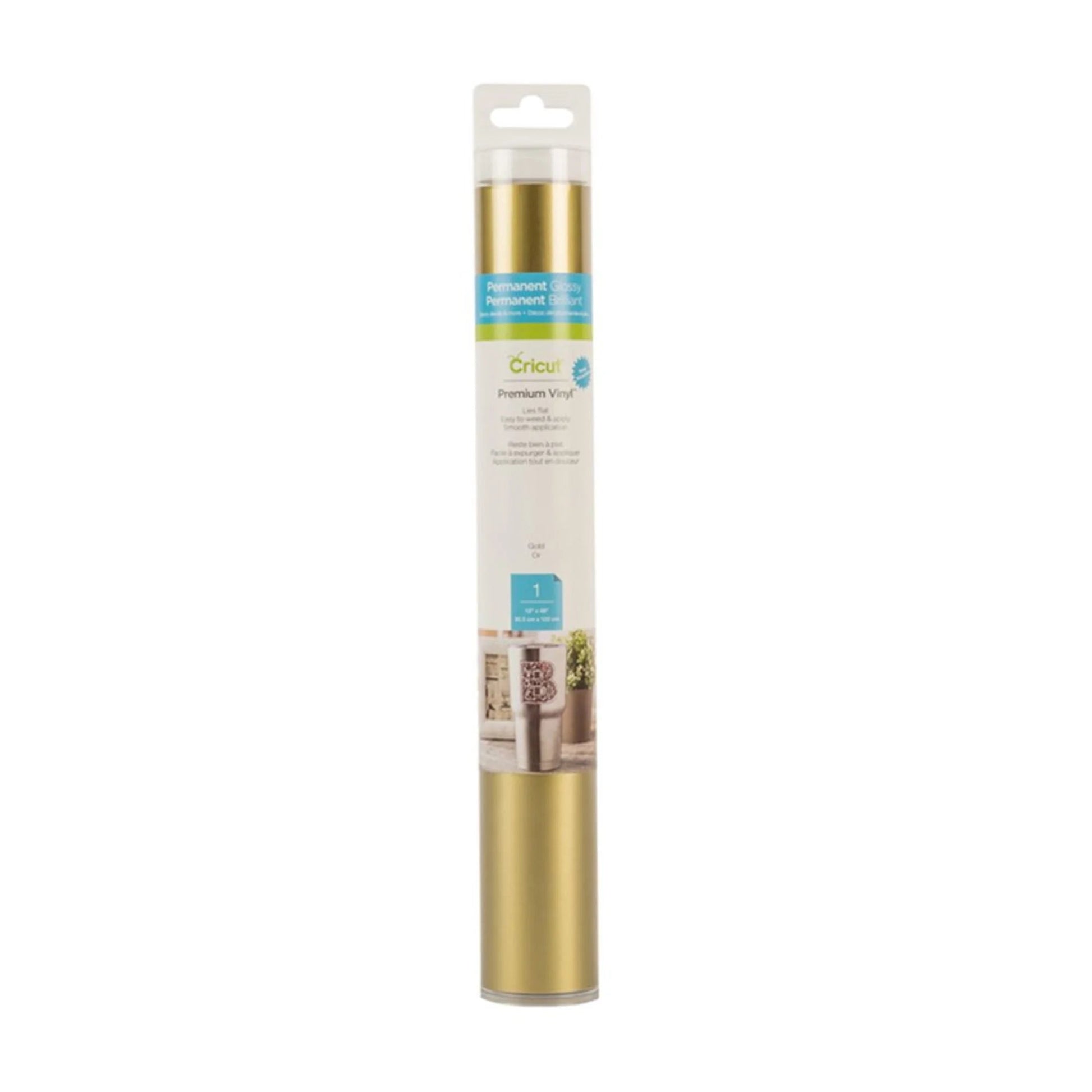 Cricut® Premium Vinyl – Permanent, Gold, 12" X 48"