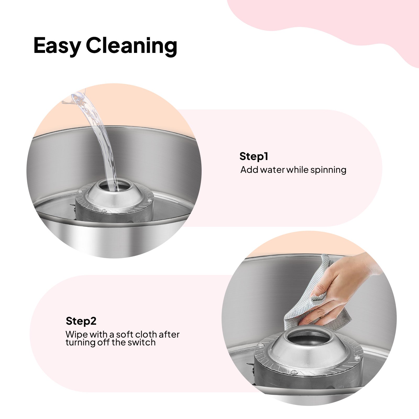 15" Cotton Candy Machine Maker Commercial Candy Floss Maker Stainless Steel