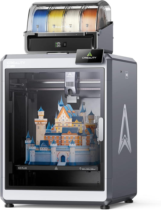 Creality K2 plus Combo 3D Printer, Multi Color Printing with New CFS 600Mm/S High-Speed Full Auto-Leveling Dual Al Camera Next-Gen Direct Drive Extruder Large Build Volume 13.78X13.78X13.78Inch
