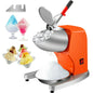 brand Electric Ice Shaver Crusher Snow Cone Maker Machine with 4 Stainless Steel Blades 220LB/H Shaved Ice Machine 300W 1450 RPM for Home and Commercial Use Orange