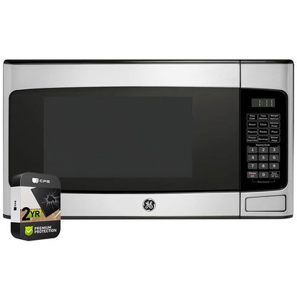 GCST11N1WSS 1.1 Cu. Ft. Countertop Microwave Oven 950 Watts Stainless Steel Bundle with 2 YR CPS Enhanced Protection Pack
