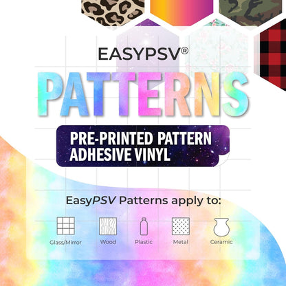 Siser Easypsv Patterns 11.8" X 3Ft Roll - Self Adhesive Permanent Craft Vinyl (Watercolor Rainbow)